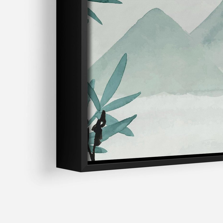 Obraz w ramie 50x50 - Zaklęte Wzgórza - krajobraz, japonia - rama czarna