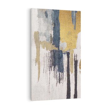 Obraz na płótnie 50x70 - Odyseja w świetle i cieniu - abstrakcja, porysowana ściana