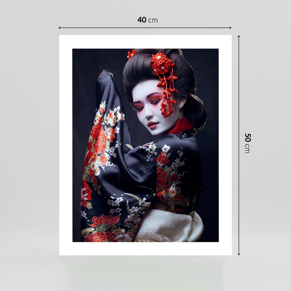 Plakat bez ramy 40x50 - Elegancka japońska gejsza - japońska, gejsza