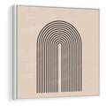 Obraz w ramie 80x80 - Migocące Echa - abstrakcyjne linie, geometria - rama biała