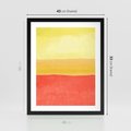 Plakat w ramie 40x50 - Rozmyte Odbicia - kolorowe akwarelowe pasy, odcienie żółci i czerwieni - rama czarna