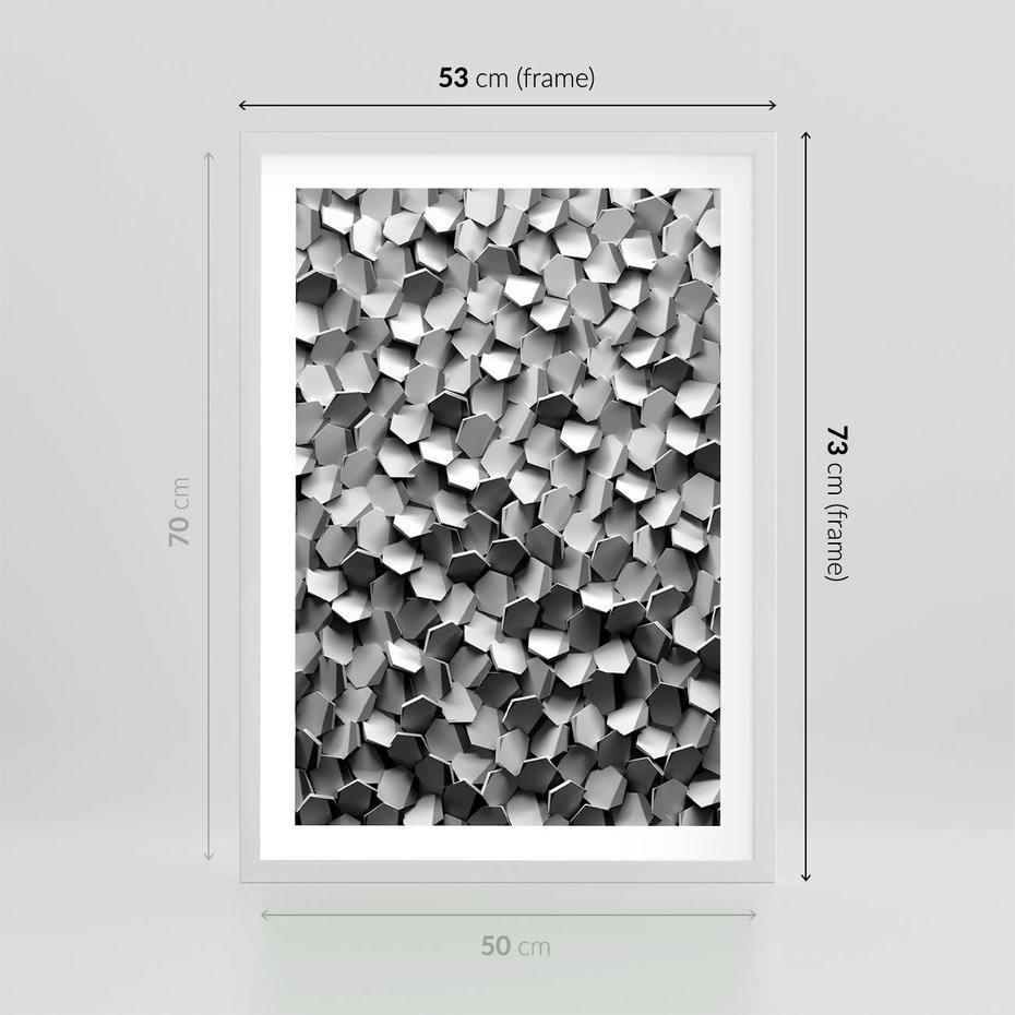 Plakat w ramie 50x70 - Odkryj głębię sztuki - graficzne, 3D - rama biała