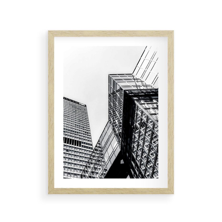 Plakat w ramie 30x40 - Fotografia Wieżowców - architektura, budynki - rama drewno