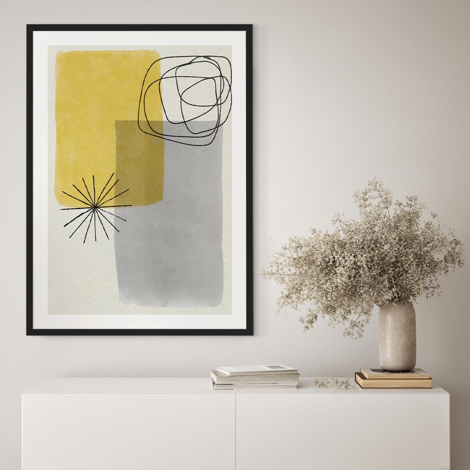 Plakat bez ramy 40x50 - Rozbijające Granice Akwarel - abstrakcja, akwarelowe plamy