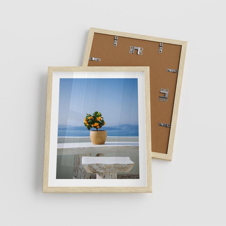 Plakat w ramie 40x50 - Uroki Santorini - Santorini, Grecja - rama drewno