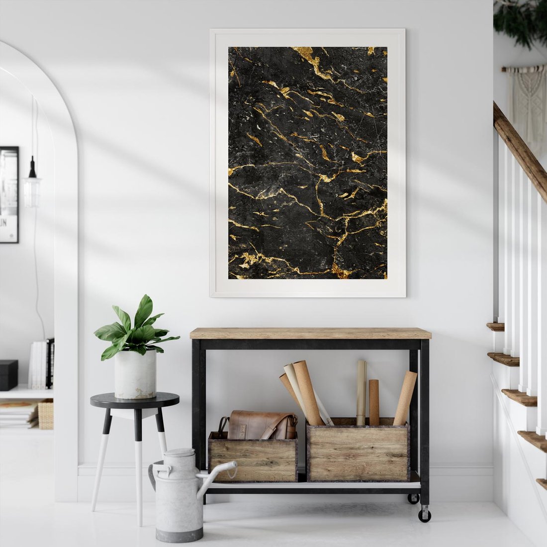 Plakat bez ramy 40x50 - Egzotyczny Blask - marmur, złoto