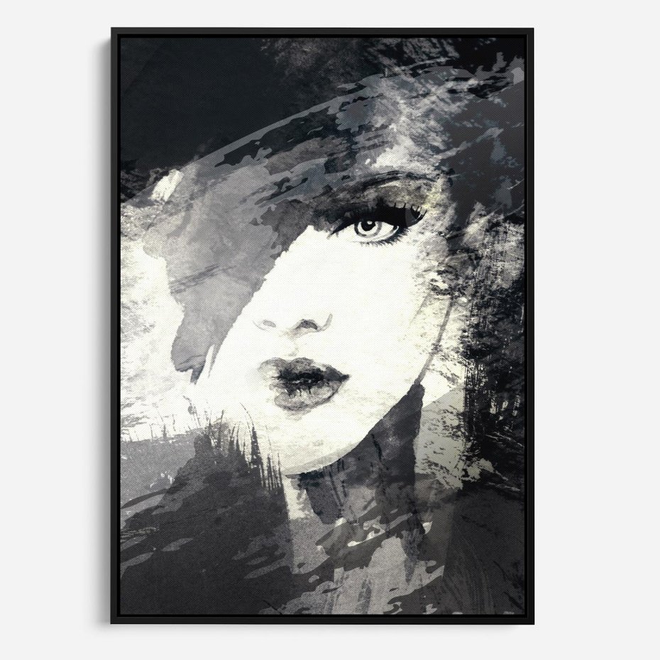 Obraz w ramie 70x100 - Abstrakcyjna wizja kobiety - abstrakcja, kobieta - rama czarna