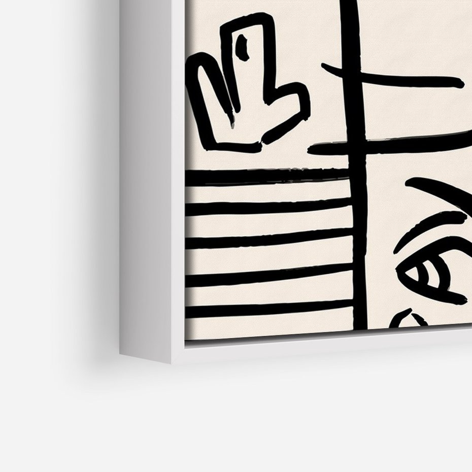 Obraz w ramie 80x120 - Ekspresyjne Odbicia Współczesności - abstrakcyjna grafika, minimalizm - rama biała