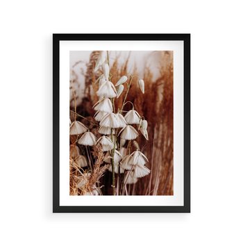 Plakat w ramie 50x70 - Boho Styl z Suchymi Trawami - suche trawy, bogo styl - rama czarna