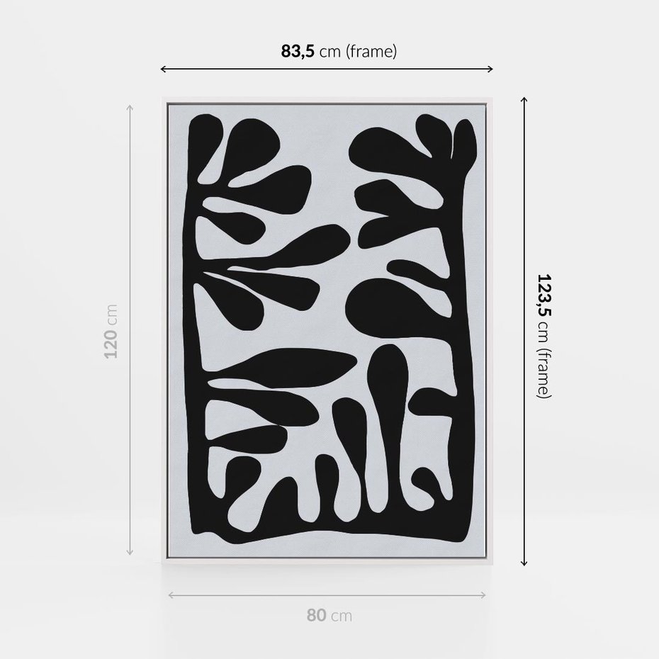 Obraz w ramie 80x120 - Taniec Kształtów - matisse, sztuka nowoczesna - rama biała