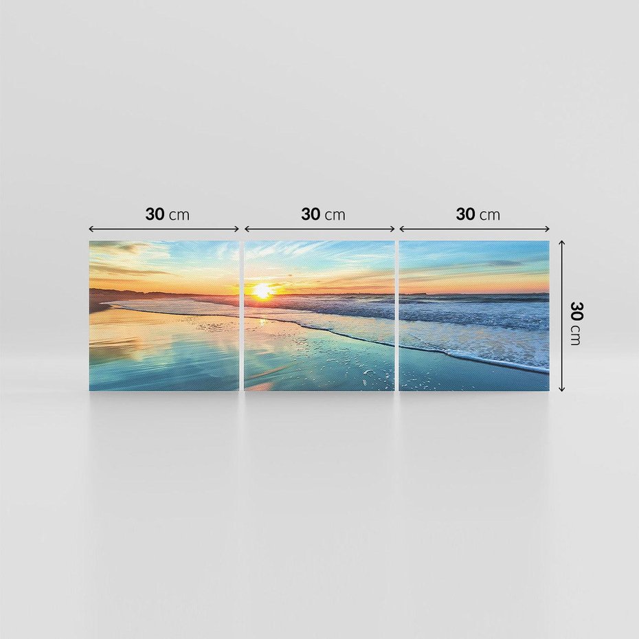 Obraz na płótnie 90x30 - spotkanie przy horyzoncie - morze, plaża