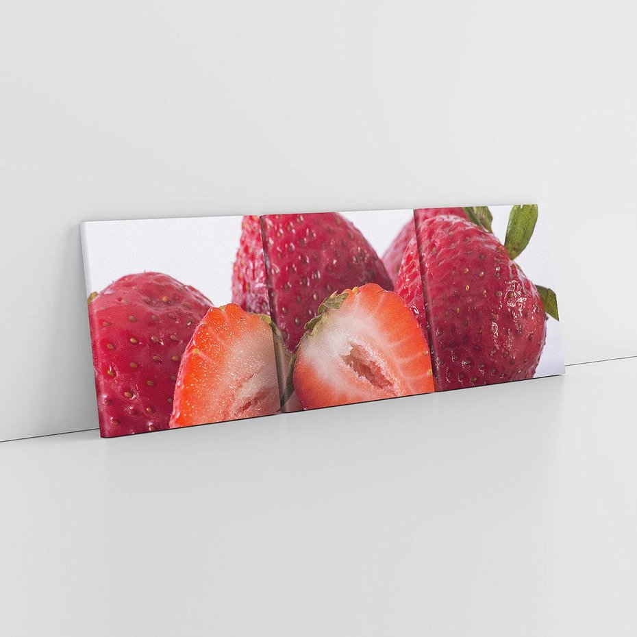 Obraz na płótnie 90x30 - Truskawki Słodki Raj - truskawki, owoce