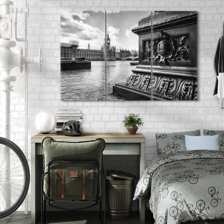 Obraz na płótnie 120x80 - Pejzaż kruchości i siły - Londyn, Tamiza