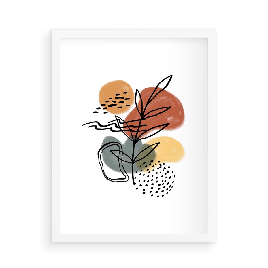 Plakat w ramie 50x70 - Bezgraniczne Przenikania - abstrakcja, sztuka nowoczesna - rama biała