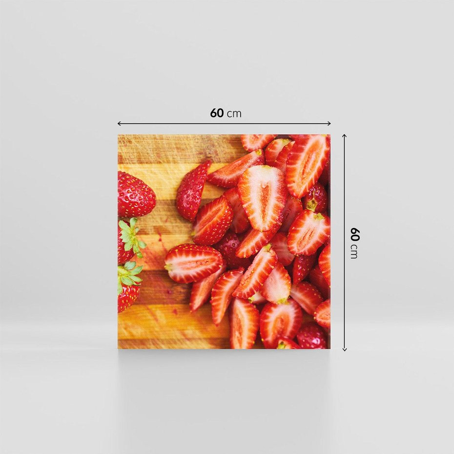 Obraz na płótnie 60x60 - Truskawki - Smak Lata w Owocowym Ogrodzie - truskawki, owoce