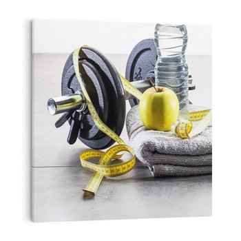 Obraz na płótnie 30x30 - Energiczna Fitnessowa Pasja - siłownia, fitness