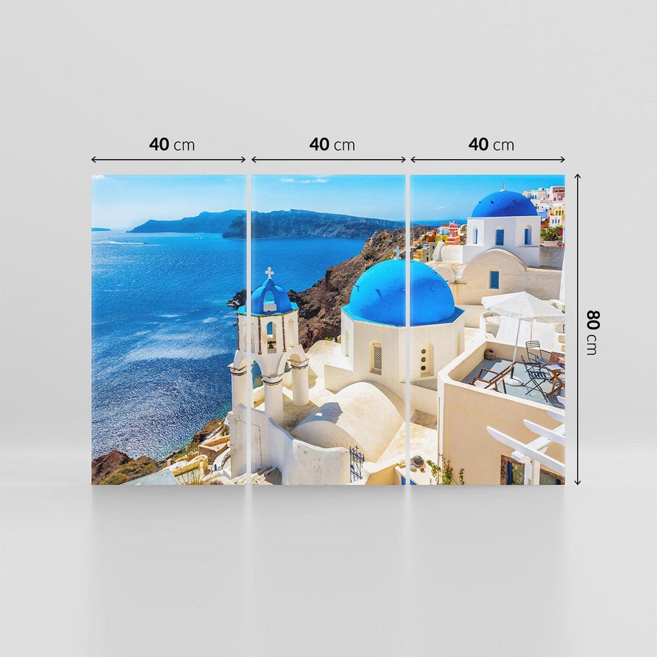 Obraz na płótnie 120x80 - Urokliwy widok na Santorini - Santorini, widok