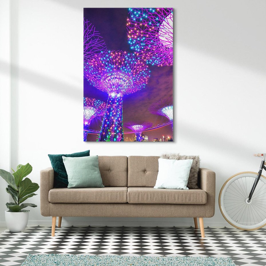 Obraz na płótnie 70x100 - Azja: nocne światła architektury - Azja, noc