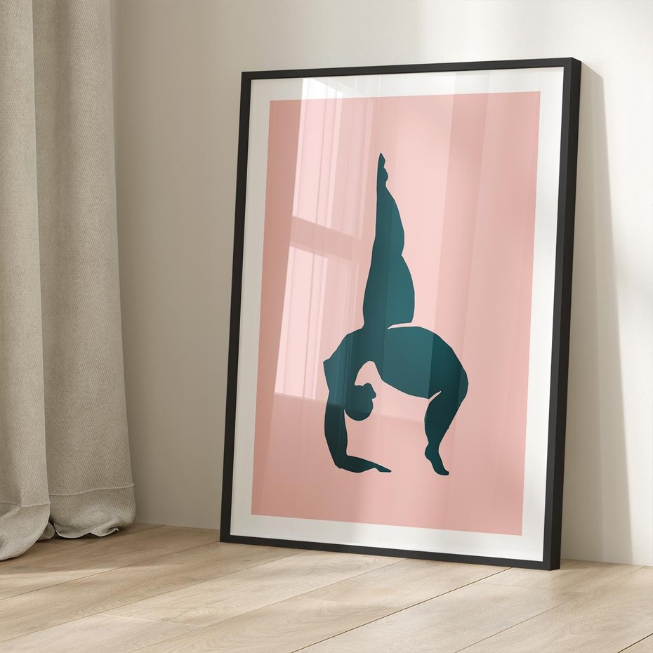 Plakat w ramie 40x50 - Zaklęte Wzory - abstrakcja, kobieca sylwetka - rama czarna