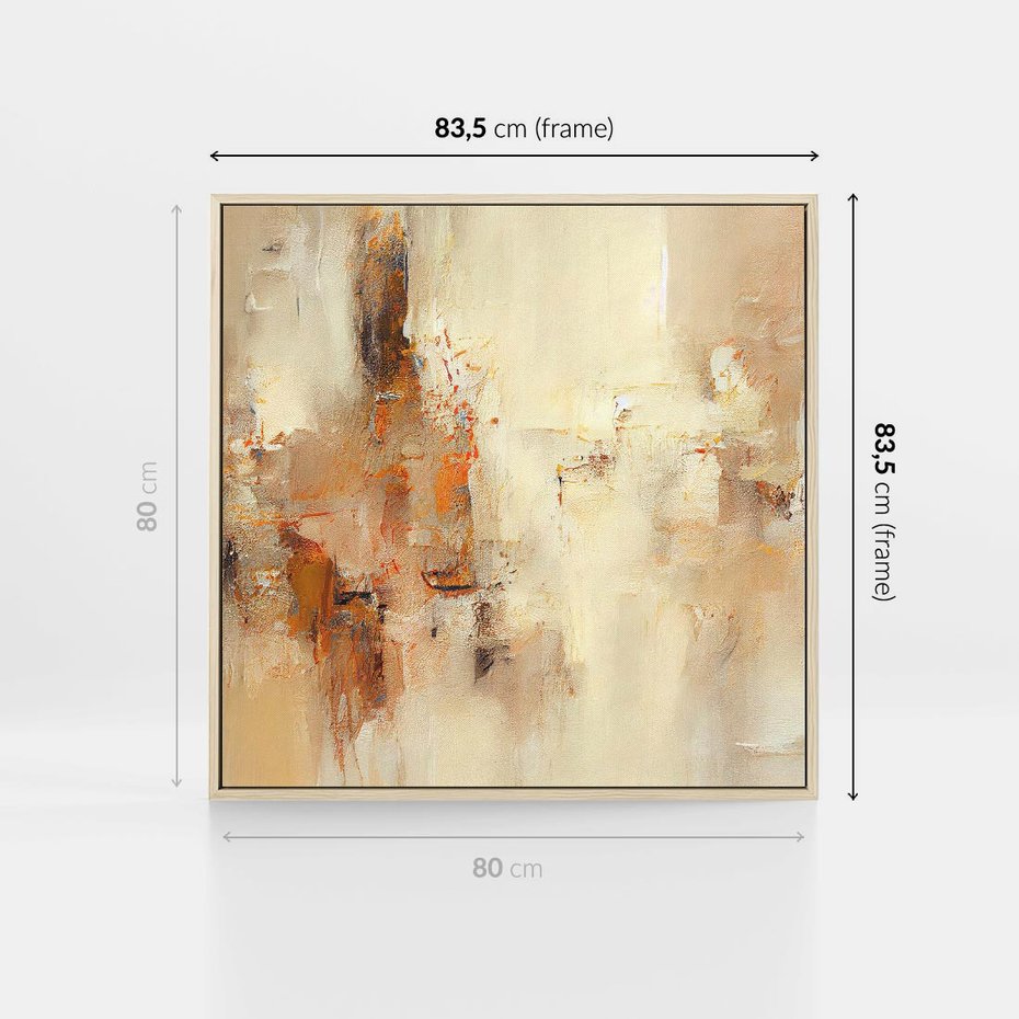 Obraz w ramie 80x80 - Odbicie utraconych barw - abstrakcja, tekstury farb - rama drewno