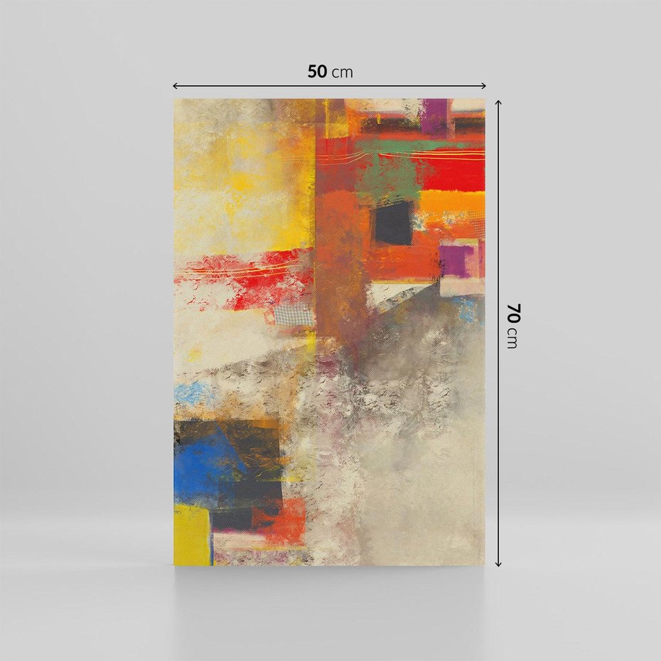 Obraz na płótnie 50x70 - Abstrakcja olejna - kształty i kolory - abstrakcja, olejna