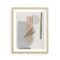 Plakat w ramie 40x50 - Nowoczesna Abstrakcja: Delikatne Beże - abstrakcja, nowoczesna sztuka - rama drewno
