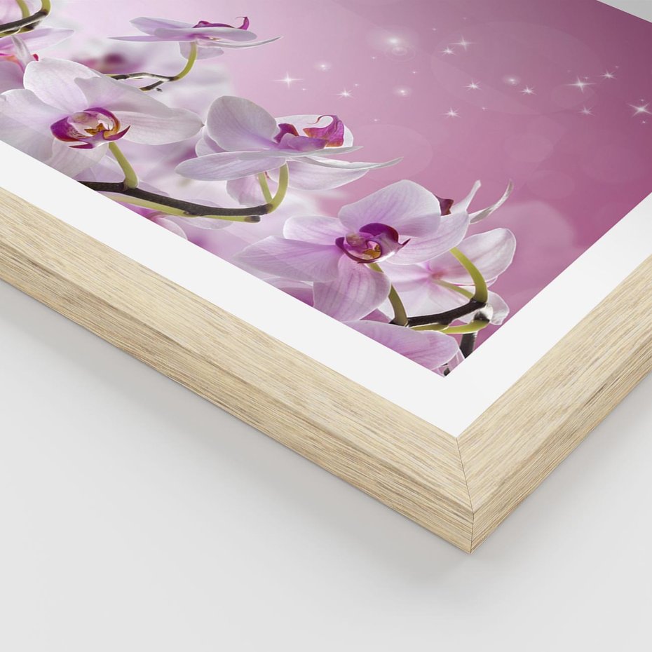 Plakat w ramie 40x50 - Relaksujące Piękno - kwiaty, orchidea - rama drewno