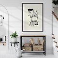Plakat bez ramy 21x30 - Minimalistyczny Urok - szkic, kobieta w bieliźnie