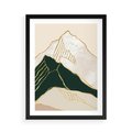 Plakat w ramie 50x70 - Minimalistyczne Góry: Złota Sztuka Natury - minimalistyczna grafika, góry - rama czarna