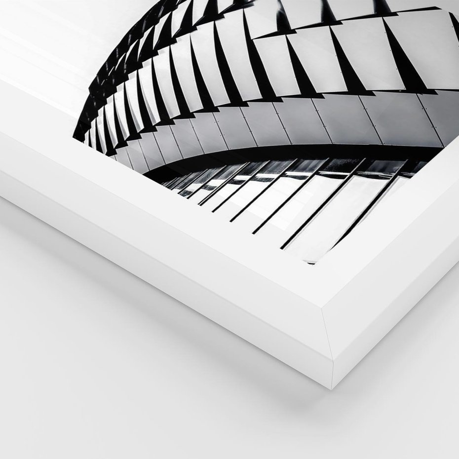 Plakat w ramie 40x50 - Dynamiczne Kształty - architektura, obłe kształty - rama biała