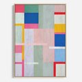Obraz w ramie 50x70 - Rozbijające Granice Wyobraźni - abstrakcyjne geometryczne kształty, olejny obraz - rama drewno