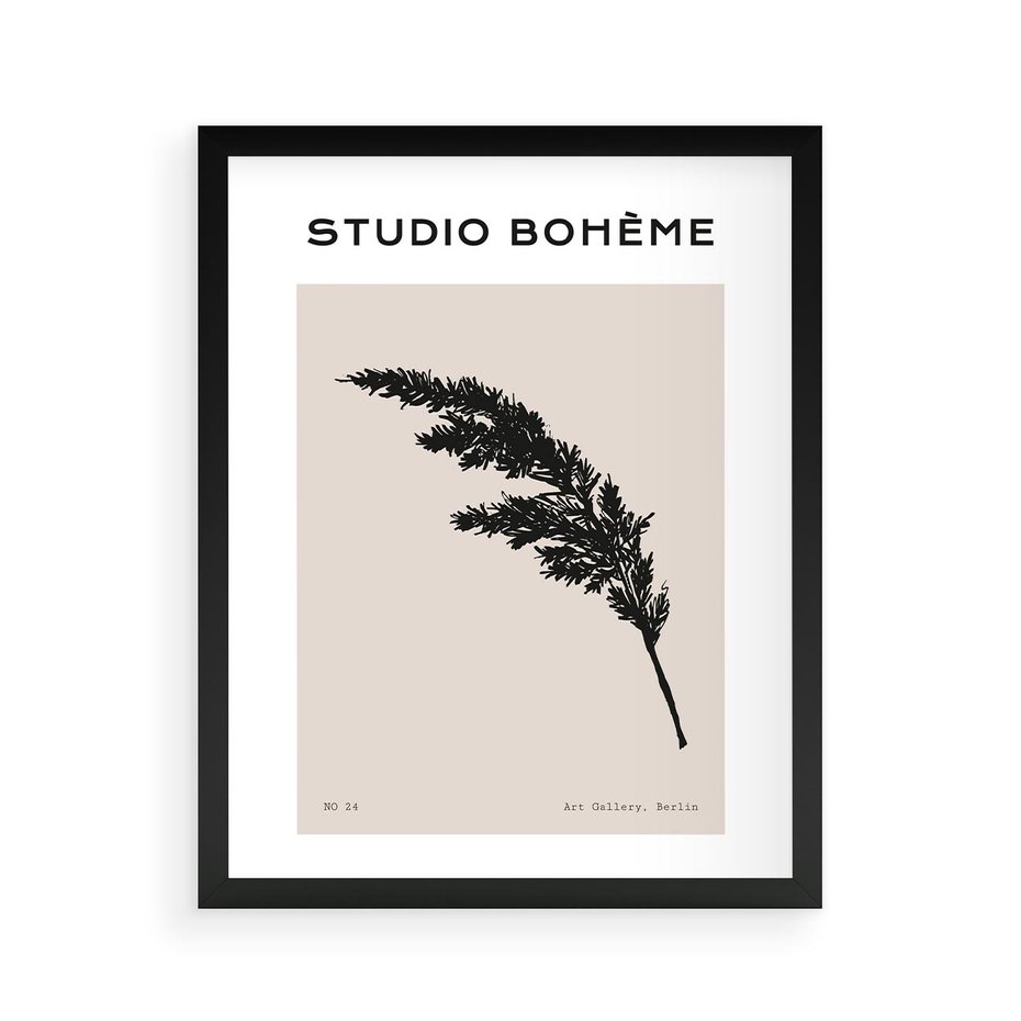 Plakat w ramie 40x50 - Boho Refrakcje Przestrzeni - boho plakat, roślina - rama czarna