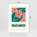 Plakat bez ramy 21x30 - Retro Inspiracja - minimalistyczna kwiatowa kompozycja, pastelowe kolory