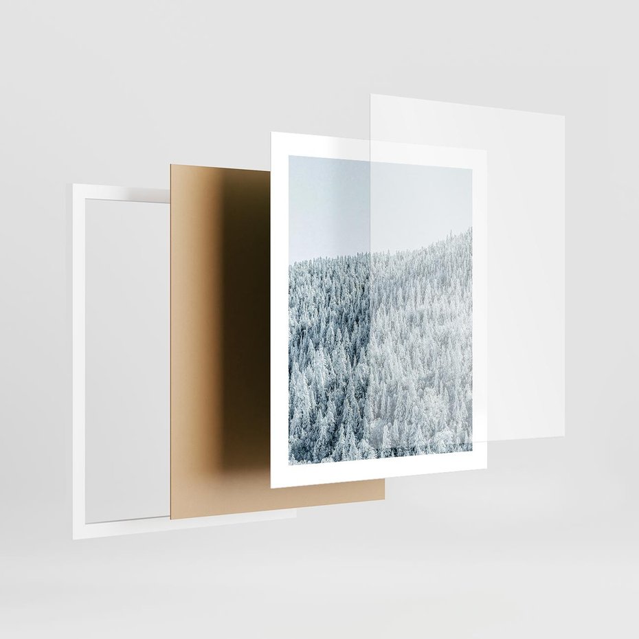 Plakat w ramie 40x50 - Cicha Zima - las, zima - rama biała