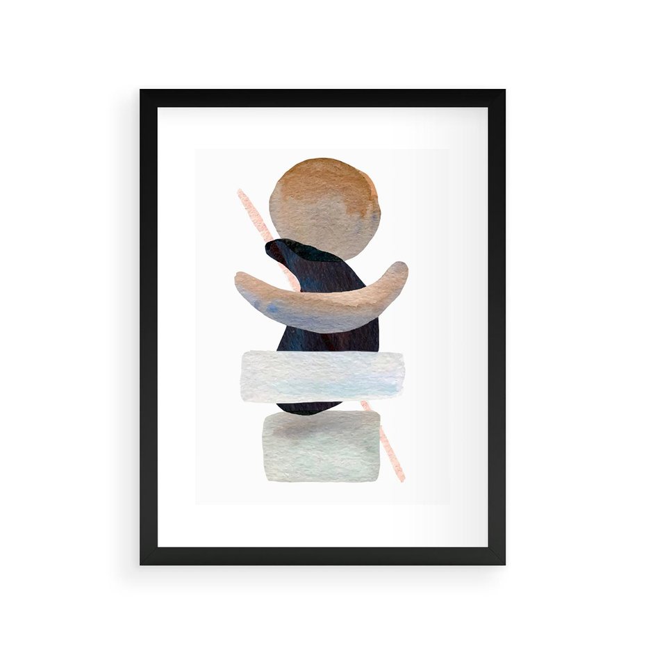 Plakat w ramie 30x40 - Rozkwitające Nowe Wymyślności - abstrakcja, akwarelowe plamy - rama czarna