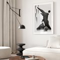 Plakat w ramie 30x40 - Czarno-Biała Grafika Postaci - nowoczesna grafika, plakat - rama biała