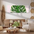 Obraz na płótnie 120x40 - Egzotyczna Roślinność - liście, monstera