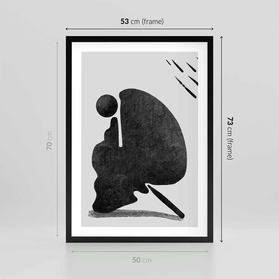 Plakat w ramie 50x70 - Abstrakcyjna Japońska Sztuka - abstrakcja, sztuka japońska - rama czarna