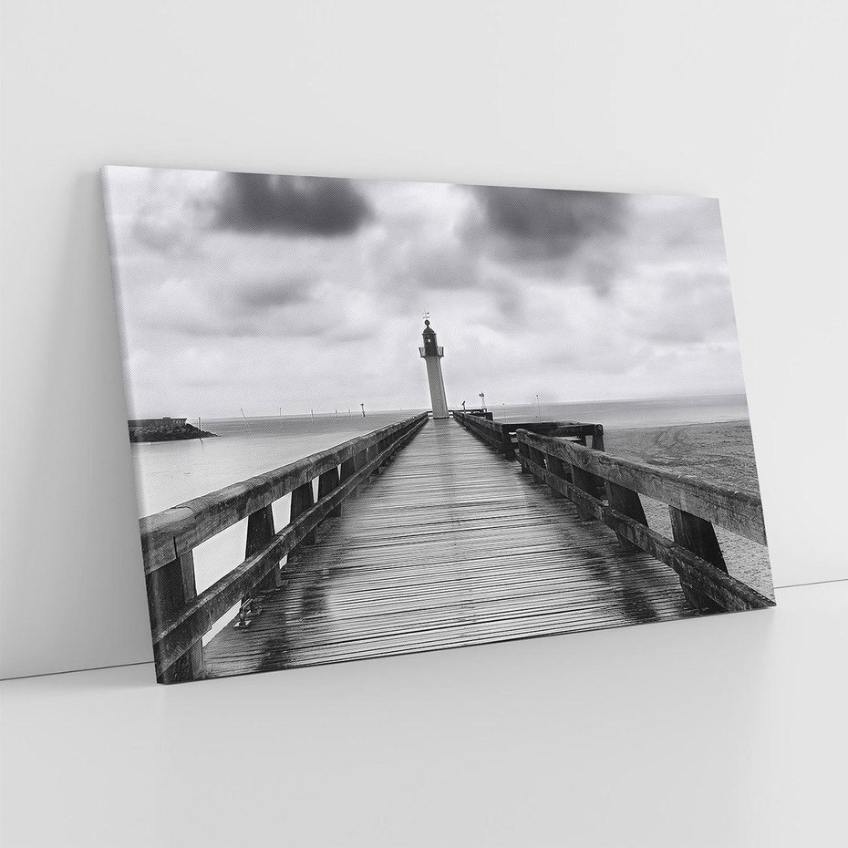 Obraz na płótnie 70x50 - Romantyczny pomost z latarnią - pomost, latarnia