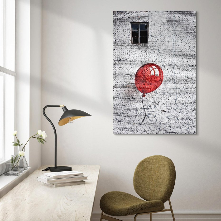 Obraz na płótnie 70x100 - Mur Balonów - mur, balon