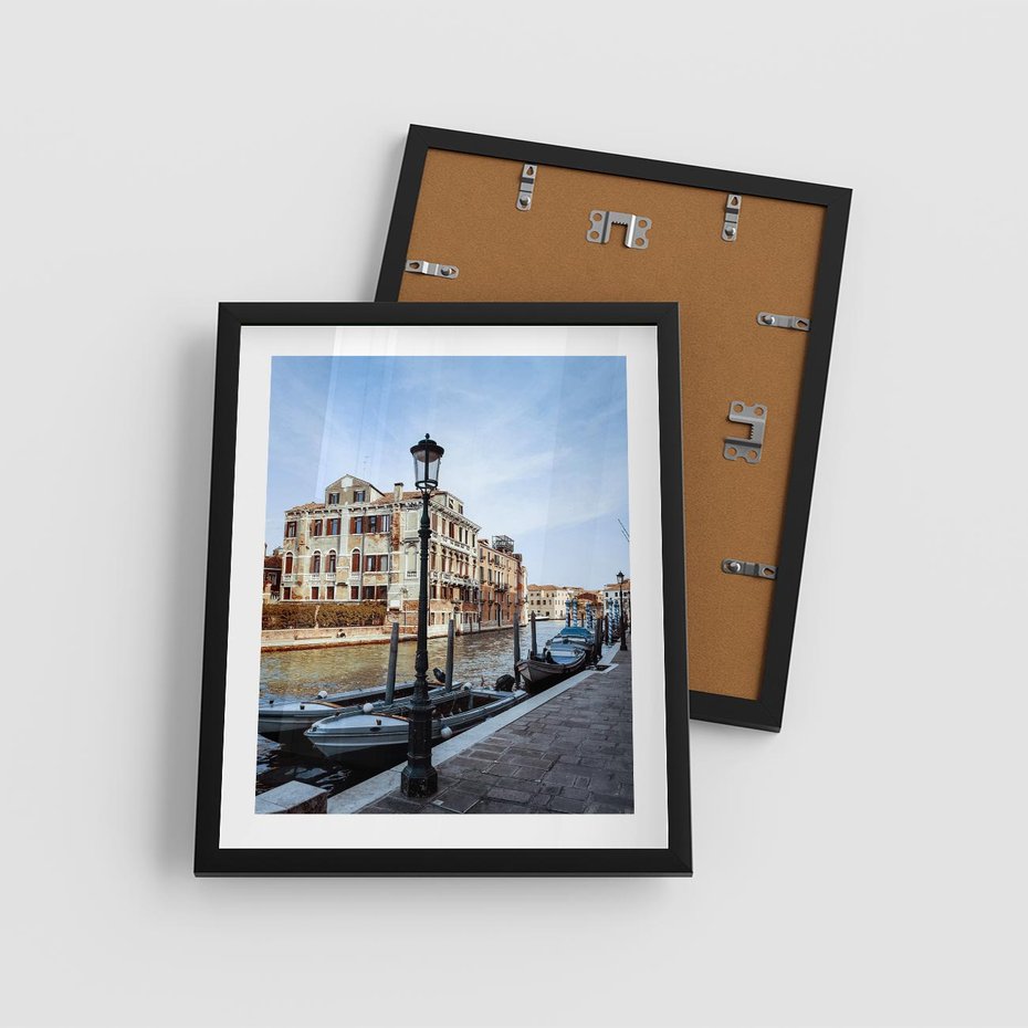 Plakat w ramie 40x50 - Kanały Wenecji - Wenecja, kanały - rama czarna