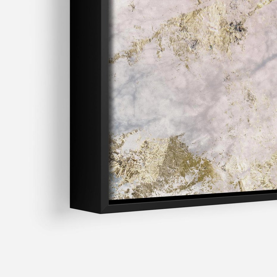 Obraz w ramie 50x50 - Luksusowa Dekoracja - marmur, złoto - rama czarna