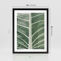 Plakat w ramie 40x50 - Zielone Wielkości: Zbliżenie Liścia - zbliżenie duz liść, jasna zieleń - rama czarna