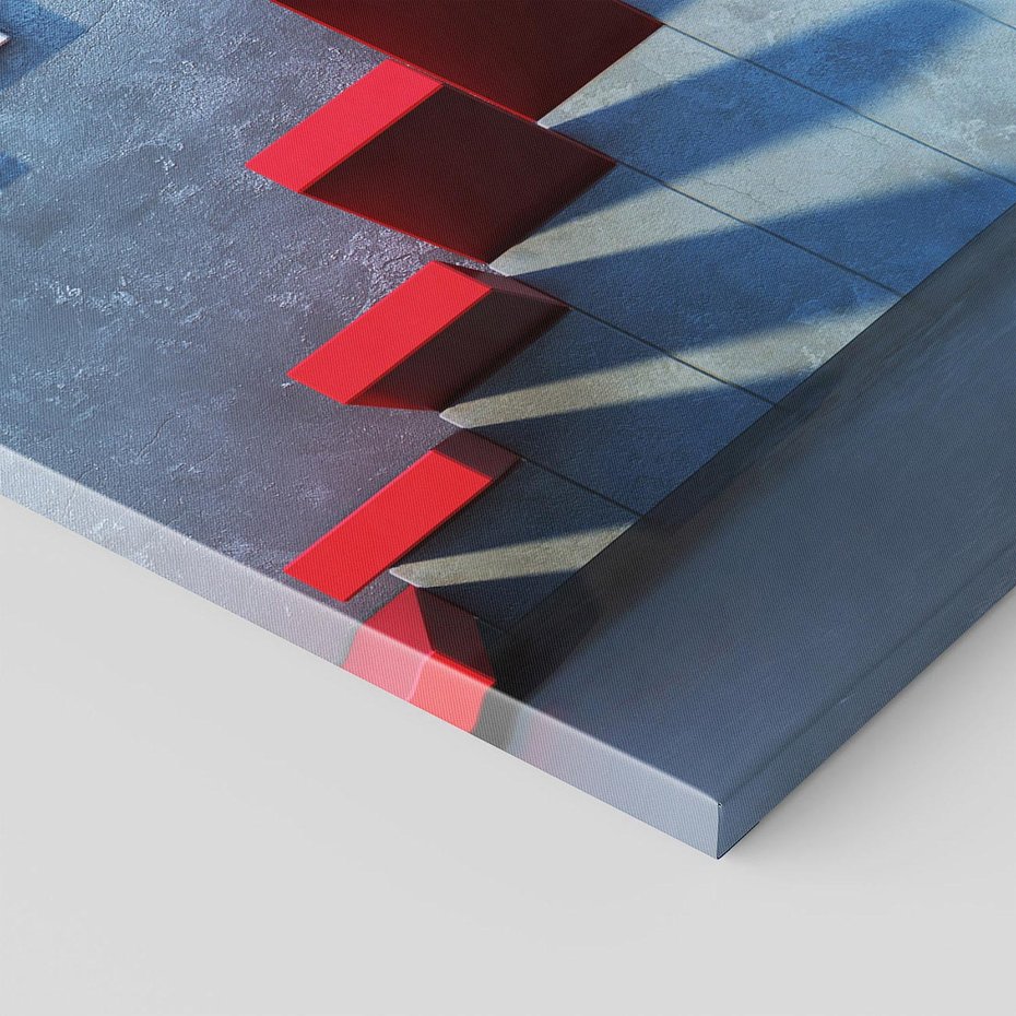 Obraz na płótnie 70x100 - Schody w abstrakcyjnej podróży - schody, abstrakcja