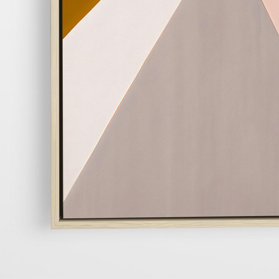 Obraz w ramie 70x50 - Trójkąty Wnętrz - abstrakcja, geometryczne kształty - rama drewno