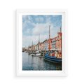 Plakat w ramie 50x70 - Wibracje Miejskiego Klimatu - Dania, Kopehaga - rama biała