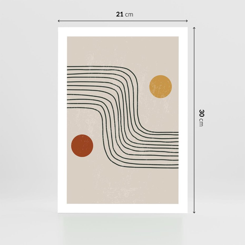 Plakat bez ramy 21x30 - Czysta Refleksja - abstrakcyjna sztuka, boho kształty