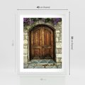 Plakat w ramie 40x50 - Tajemnicze stare drzwi - stare, drzwi - rama biała