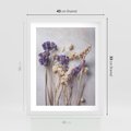 Plakat w ramie 40x50 - Błękitno-Biała Harmonia - suszone kwiaty, błekitne - rama biała