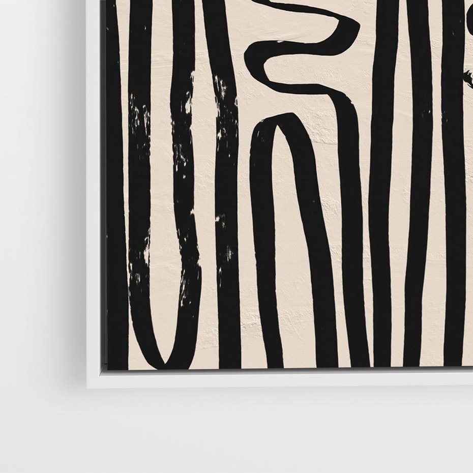 Obraz w ramie 80x80 - Podróżne Wibracje Serca - abstrakcyjny obraz, proste linie - rama biała